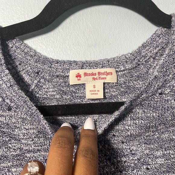 • Brooks Brothers Red Fleece Blue Sweater New Without Tags - Picture 8 of 13